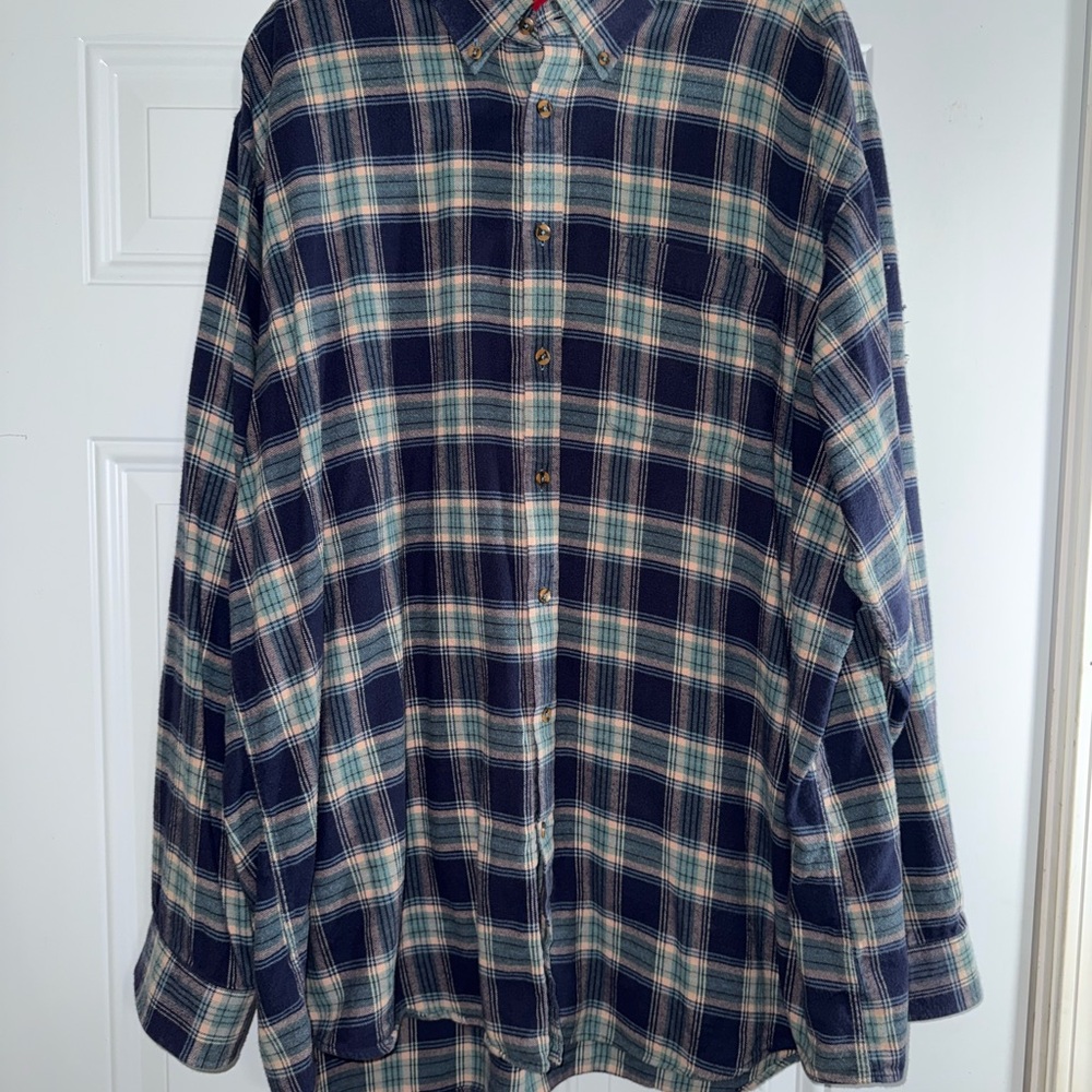 Southern Proper Blue Flannel Button Down Shirt XXL